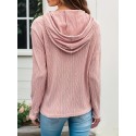 Plus Size Solid Drawstring Hooded Sweatshirt