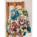 Elegant Plus Size Floral Print Sweater - Long Sleeve, Crew Neck Knit Pullover for Women, Perfect for Fall & Winter