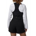 Women Plus Size Waistcoat Vests, Vintage Sleeveless V Neck Button Down Dressy Suit Blazer Vest