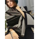 Plus Size Geometric Pattern Large Scarf, Elegant And Cozy Colorblock Shawl Coat For Fall & Winter, Women's Plus Size Clothing